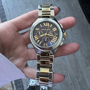 Michael Kors Silver Gold Navy Watch